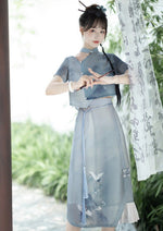 Crane Shadow | Modern Gray Dress (鹤隐)