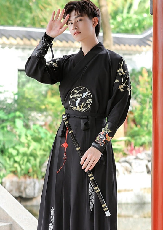 Black Warrior | 3-Piece Black Men's Hanfu (BWM01)