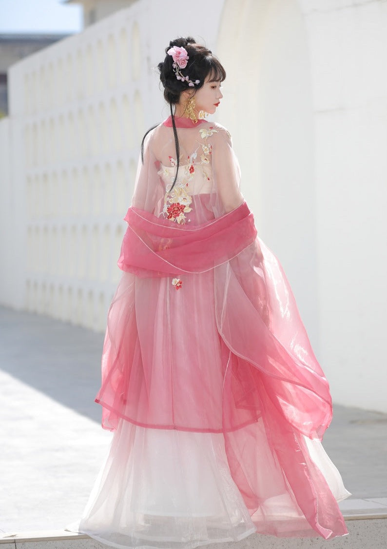 Pink Dusk | Flora Embroidered Hanfu (凝初)