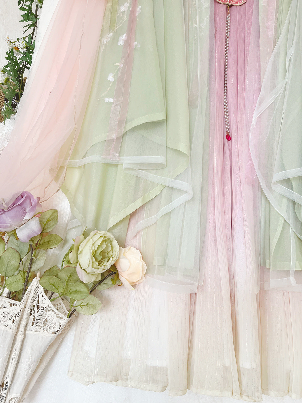 Sueño de mariposa | Vestido Hanfu rosa de verano (梦蝶)