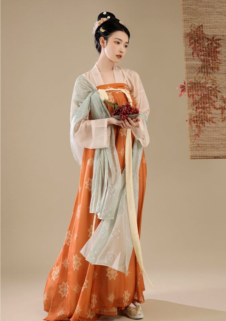Changan Flowers | Orange Hanfu Dress (长安花)