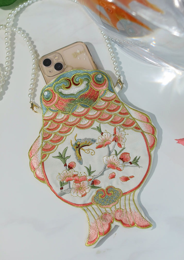 Goldfish | Orange Embroidered Bag