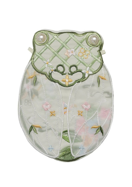 Cicada | Green Embroidered Purse