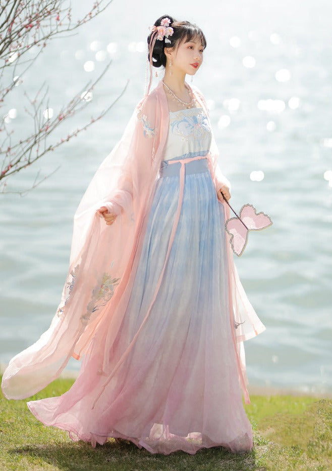 Toque acuático | Vestido azul de verano Hanfu (水挼蓝)