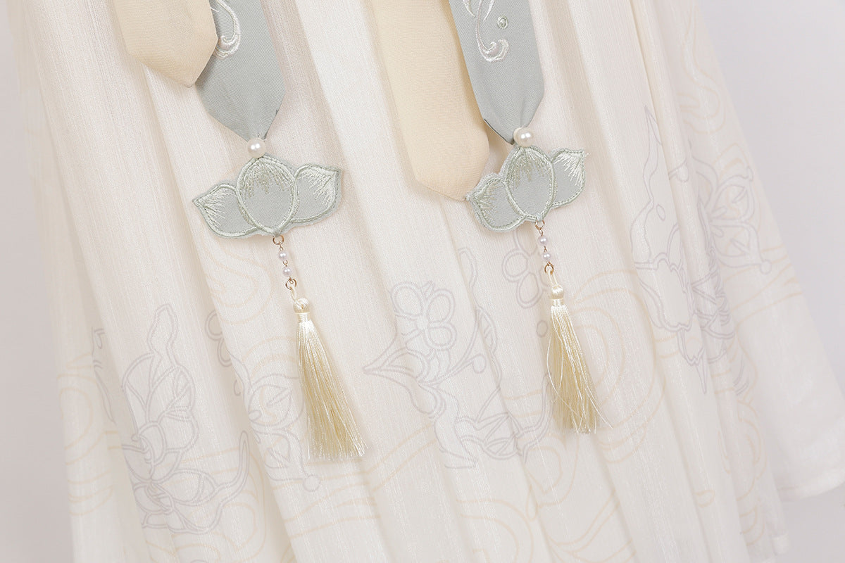 Night Camellia | Green Summer Hanfu Dress (晚山茶)