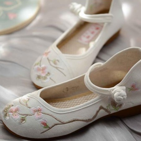 Peony | Blush Embroidered Shoes(芍药）