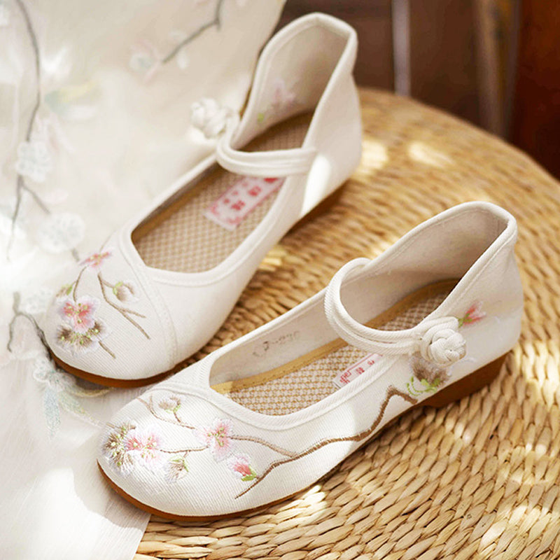 Peony | Blush Embroidered Shoes(芍药）
