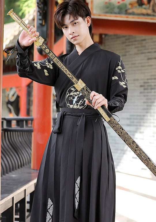 Black Warrior | 3-Piece Black Men's Hanfu (BWM01)