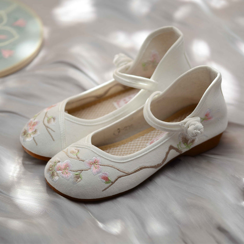 Peony | Blush Embroidered Shoes(芍药）