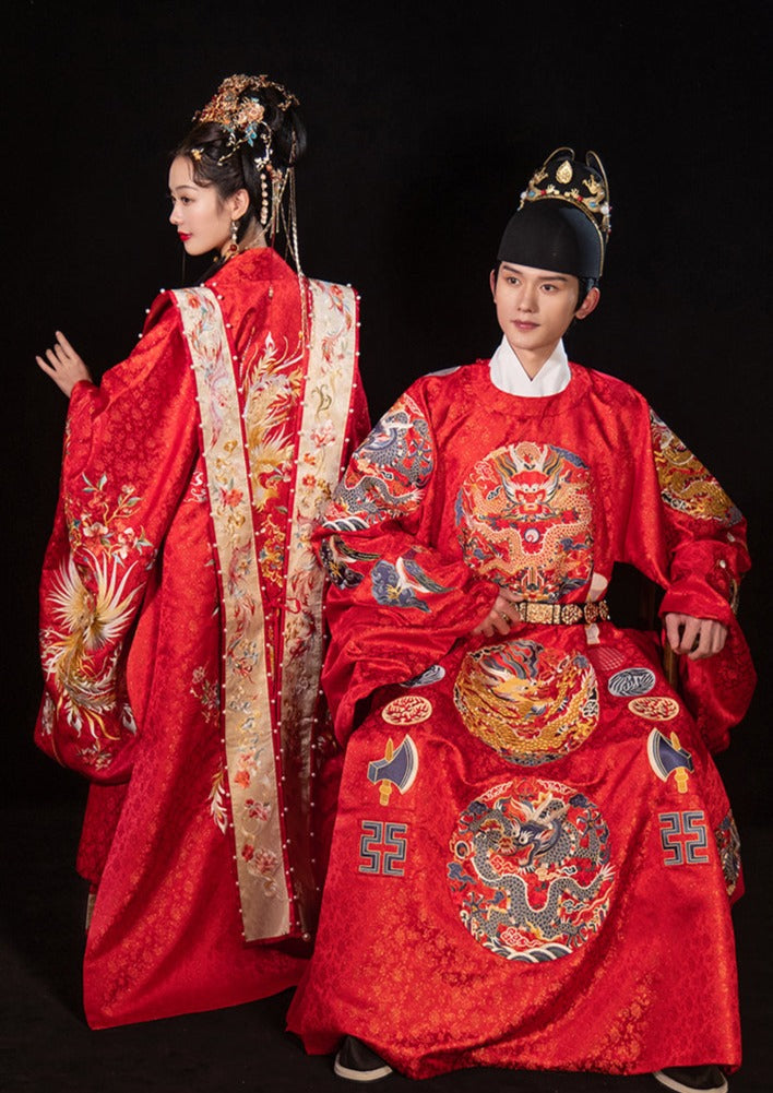 Wu Zetian | Red Embroidered Wedding Gown (ZTRedEmb) – NewMoonDance