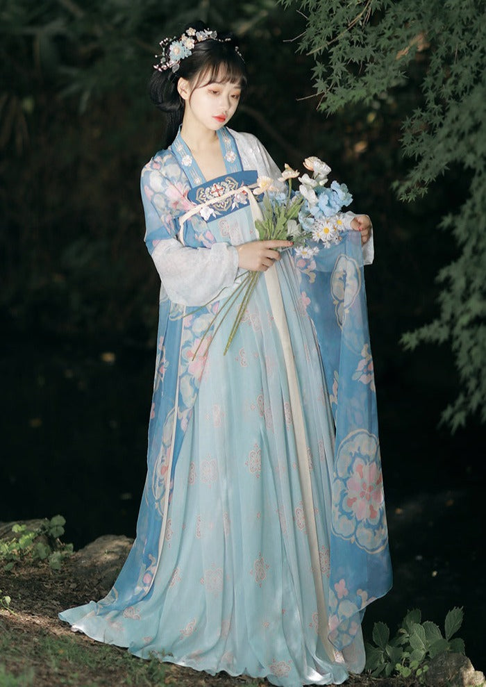 Spring Tail | Tang Pink / Blue Hanfu (春瑶)