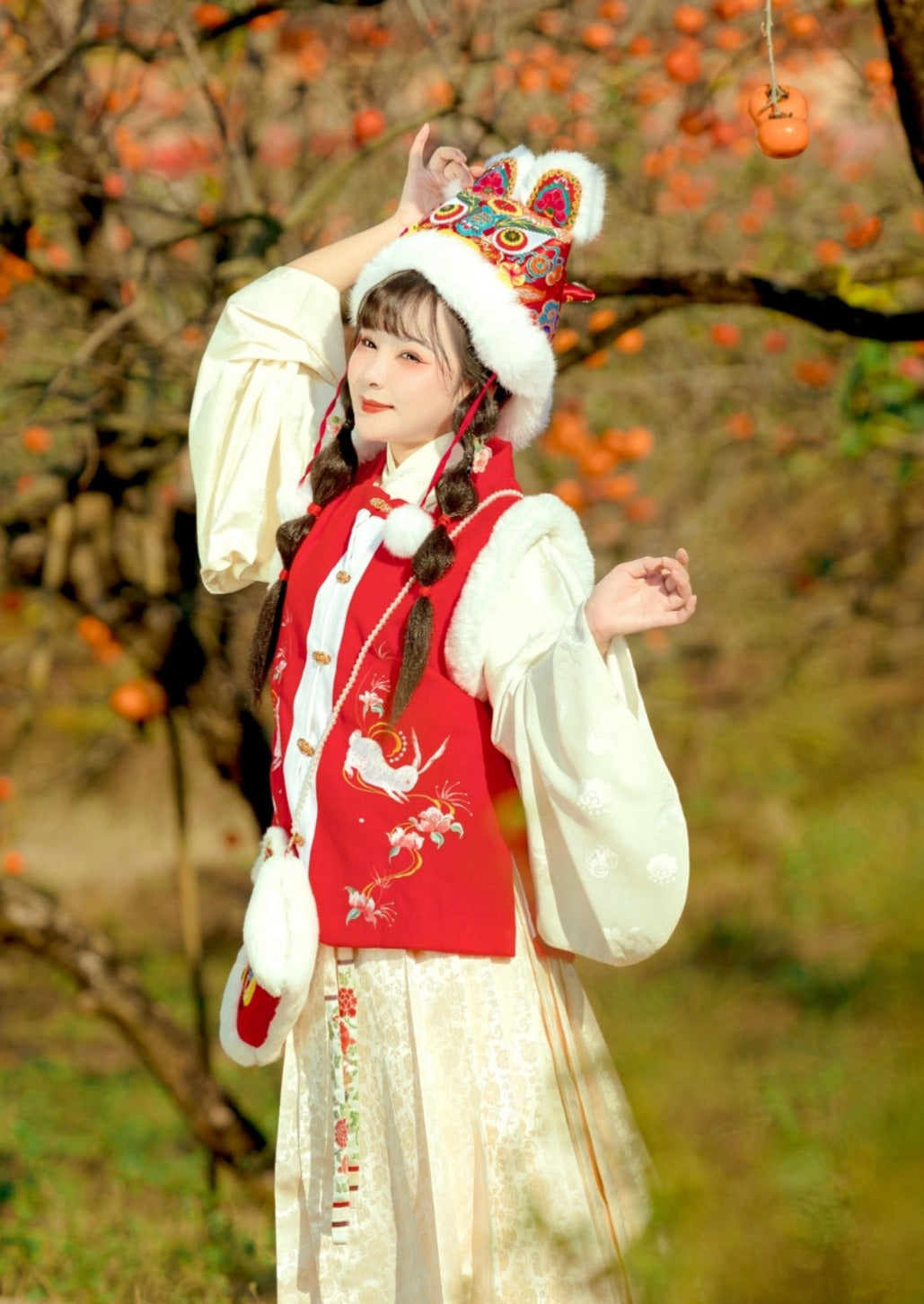 Chinese New Year | Real Rabbit Fur Hat & Muff (过新年)