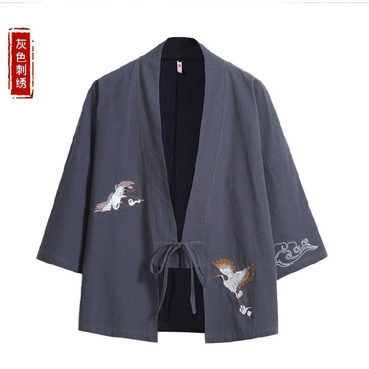 Lingtian | Gray Uni-Sex Asian Robe / Kimono (凌天)
