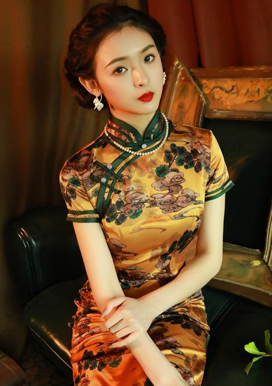 Meiling | Cloud Satin Qipao (金云)