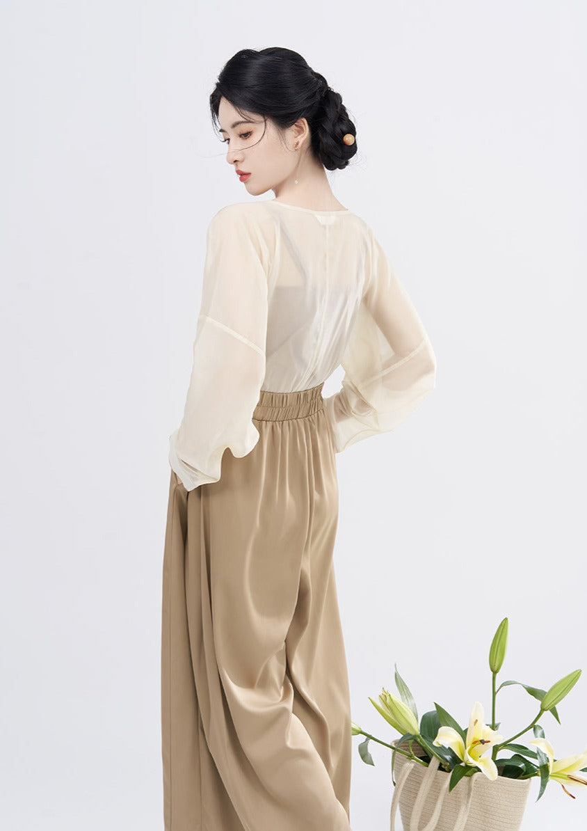 Ink Lily | Modern Beige Hanfu (引染)