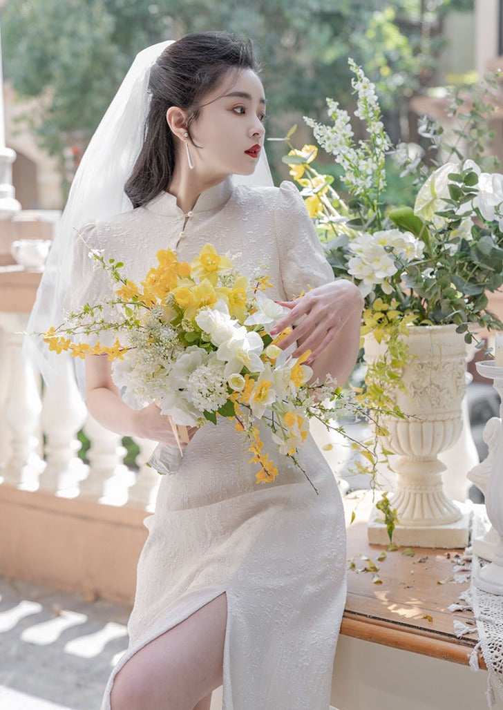 White Bridal Qipao Dress (WQP02)