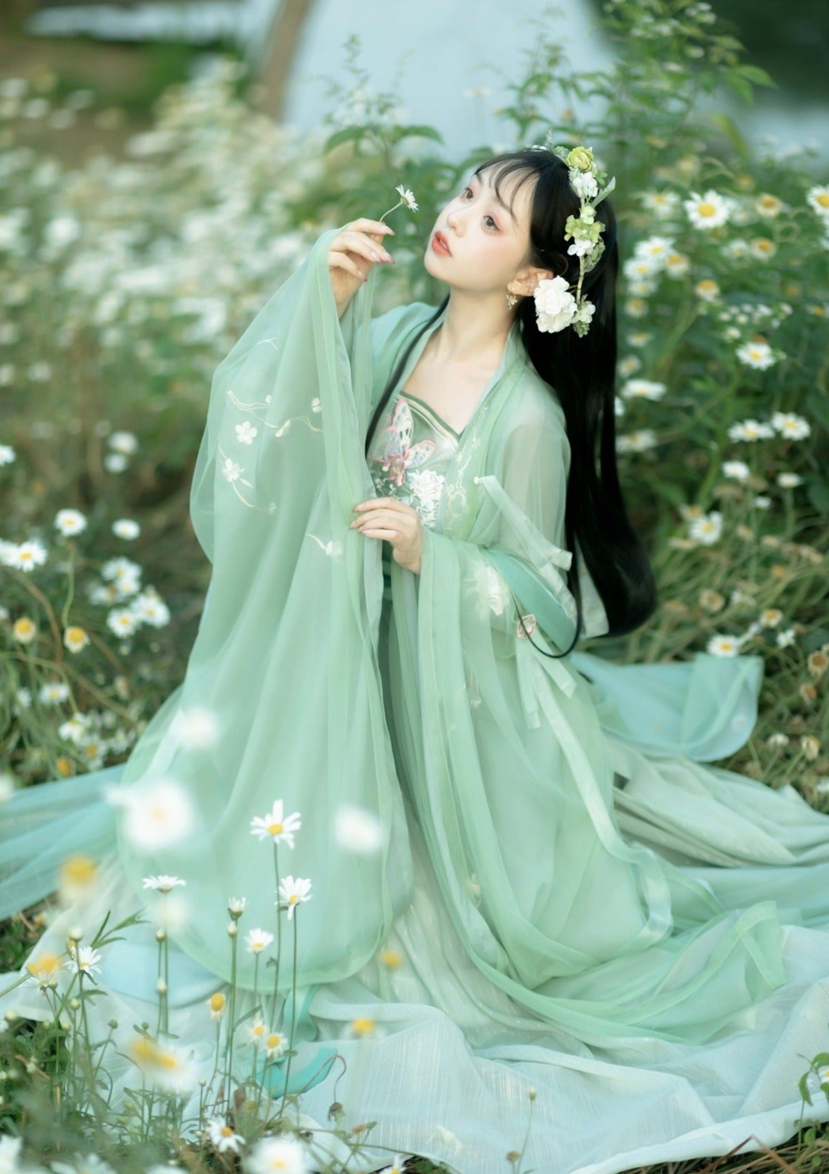 Sueño de mariposa | Vestido Hanfu verde de verano (梦蝶)