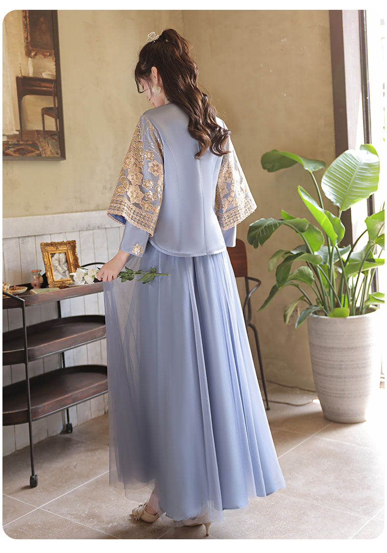 Bridesmaids Blue Chinese Style Dress (BM03)
