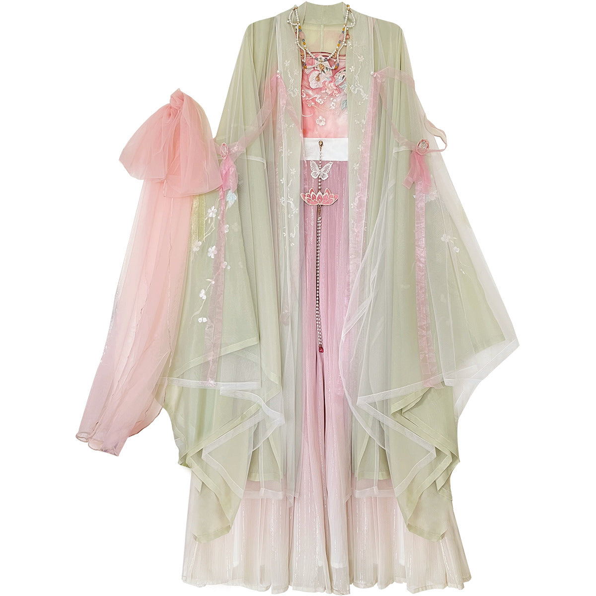 Sueño de mariposa | Vestido Hanfu verde de verano (梦蝶)