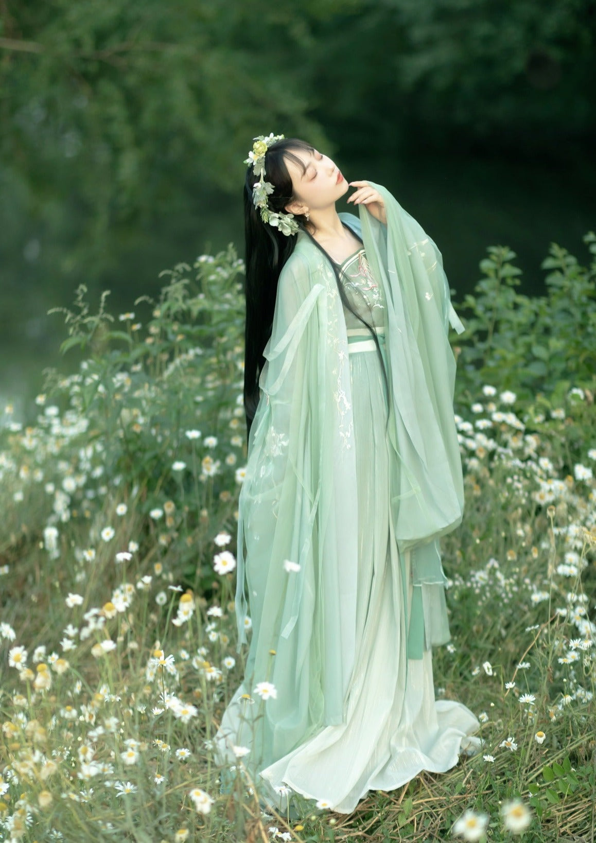 Sueño de mariposa | Vestido Hanfu verde de verano (梦蝶)