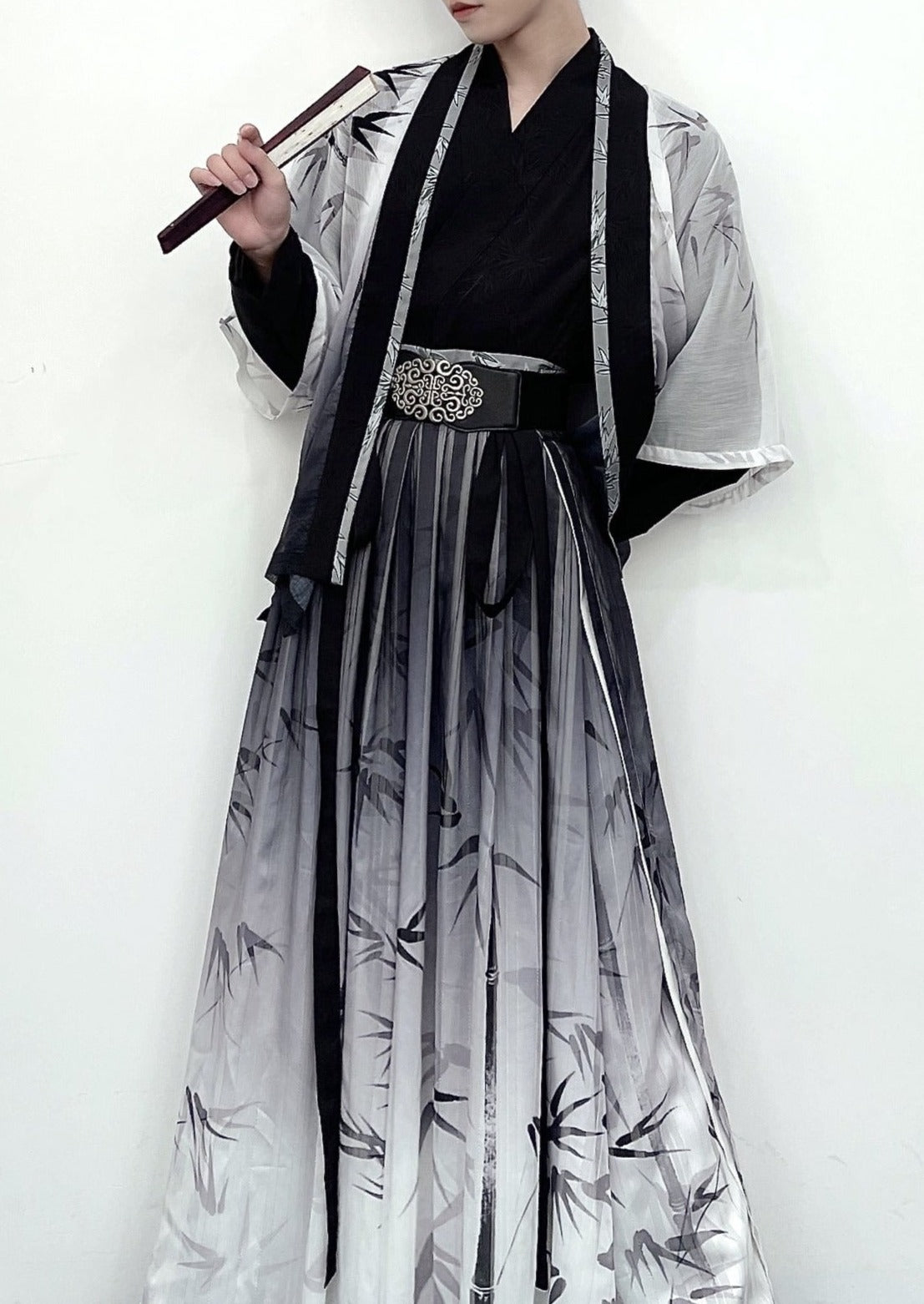 Bambú | Hanfu unisex moderno de 4 piezas (墨竹)