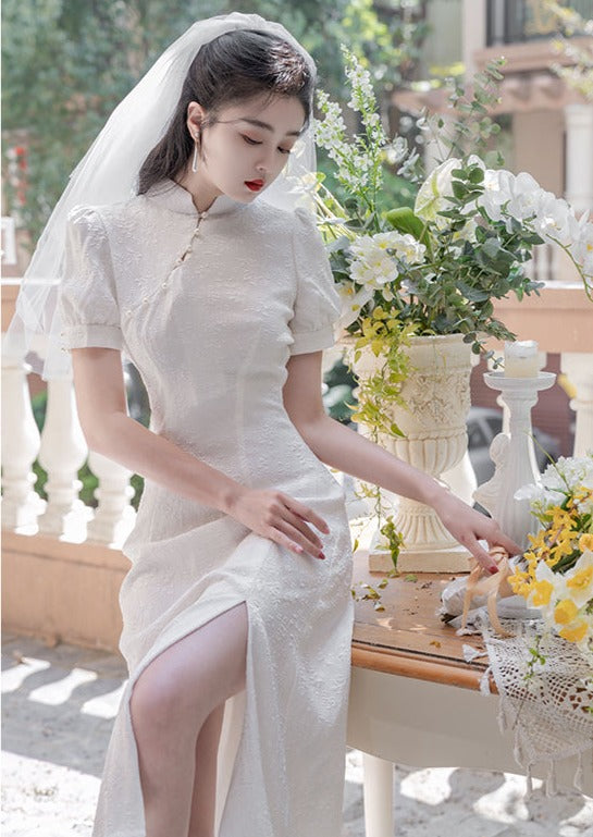 White Bridal Qipao Dress (WQP02)