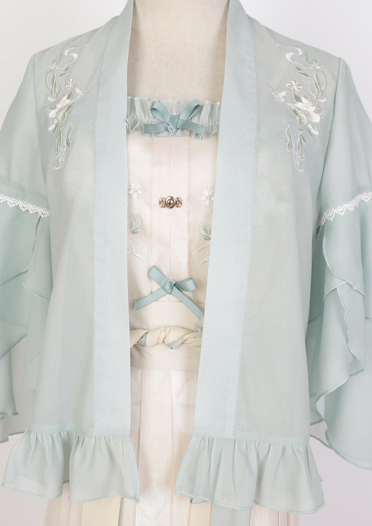 Night Camellia | Green Summer Hanfu Dress (晚山茶)