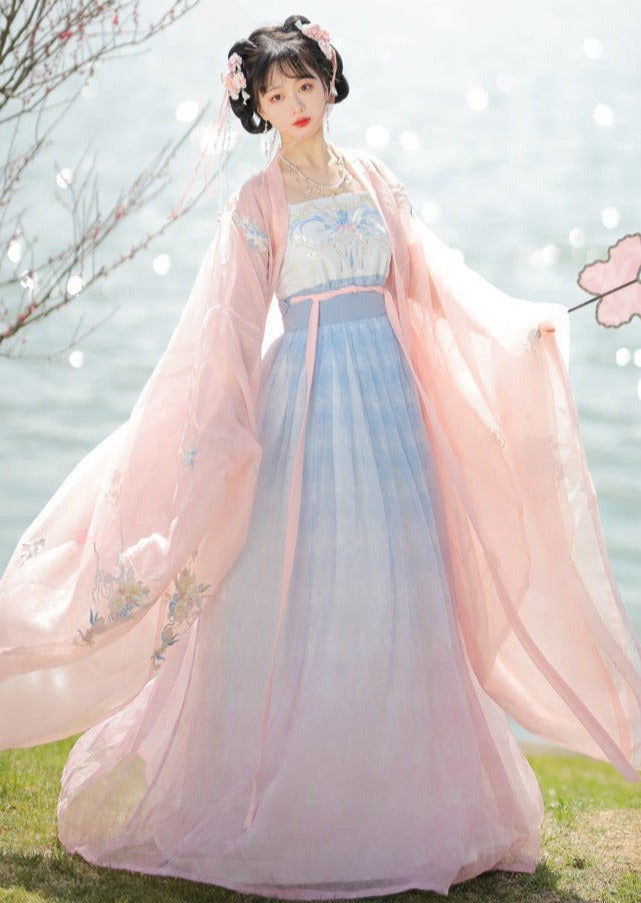 Toque acuático | Vestido azul de verano Hanfu (水挼蓝)