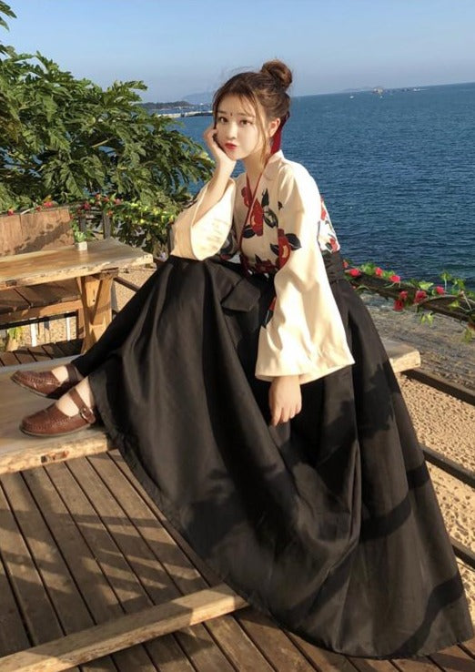 Camellia | Modern Red Long Dress (夏日校服)