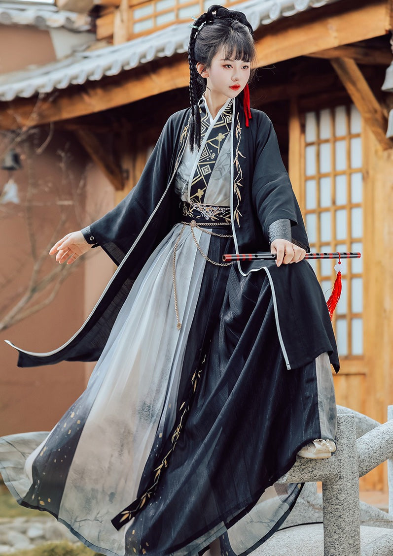 Hanfu Set Unparalleled Bamboo | Unisex 6-Pieces Hanfu Set (无双) – NewMoonDance