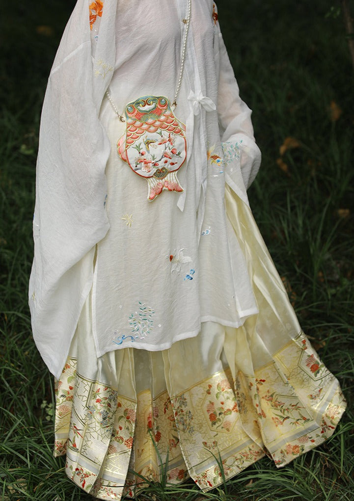 Goldfish | Orange Embroidered Bag