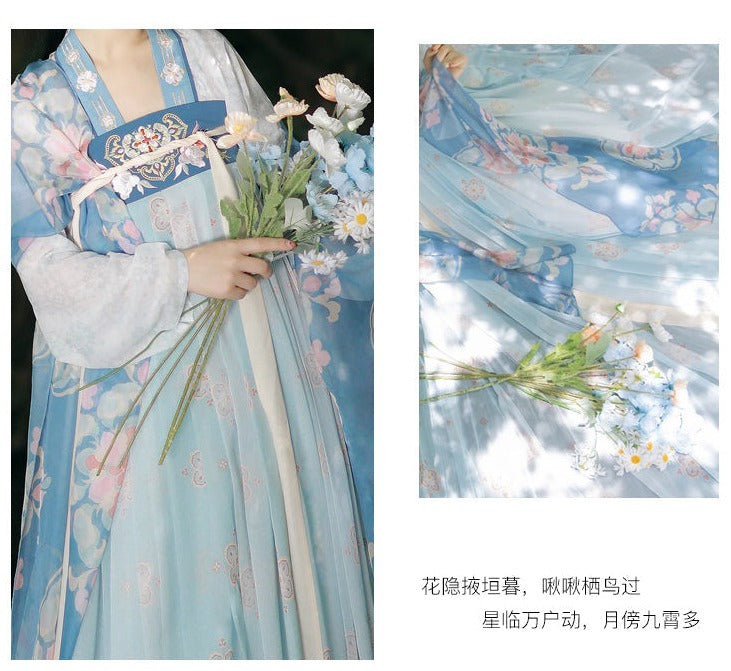 Spring Tail | Tang Pink / Blue Hanfu (春瑶)