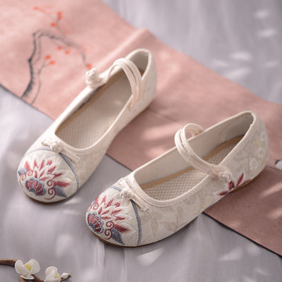 Qing Plum | Blush Embroidered Shoes(云舒）