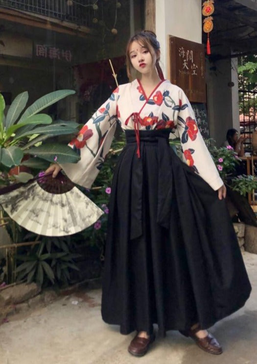 Camellia | Modern Black Long Dress (夏日校服)