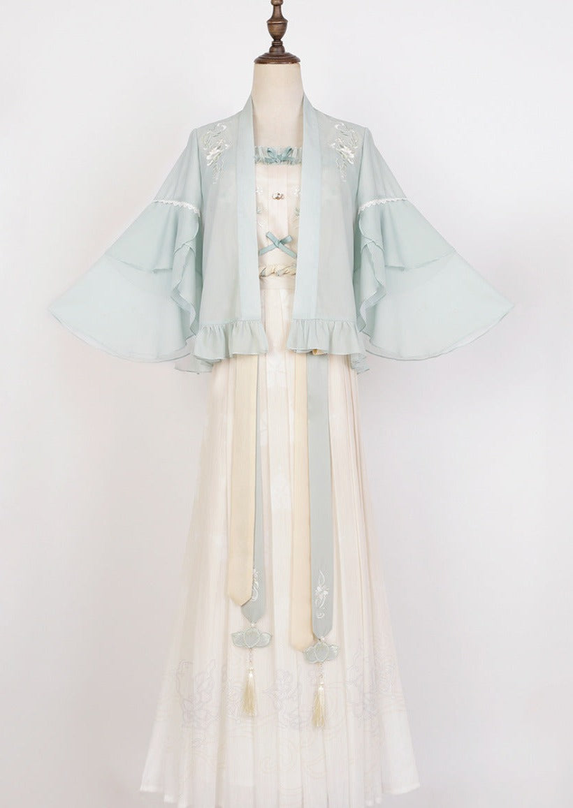 Night Camellia | Green Summer Hanfu Dress (晚山茶)
