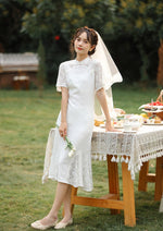 White Bridal Qipao Dress (WQP01)