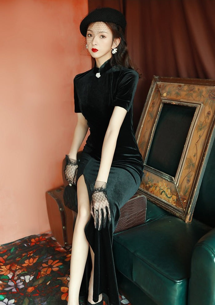 Black Velvet | Velvet Qipao Dress (黑丝绒)