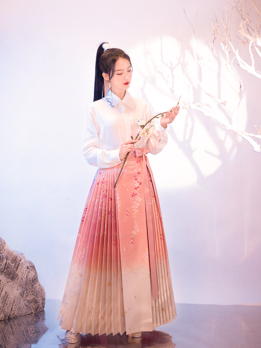 Cherry Blossom | Modern Custom Made Pink Skirt (紫藤花开)