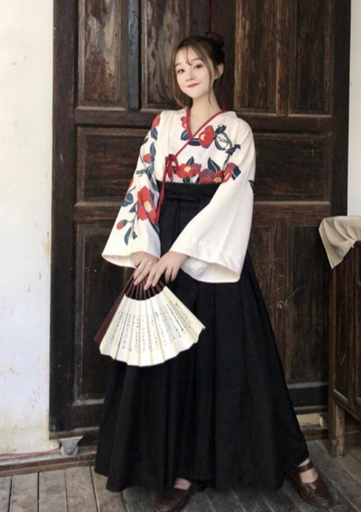 Camellia | Modern Black Long Dress (夏日校服)