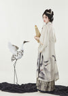 Ink Crane | Beige Hanfu Dress (姑获鸟)