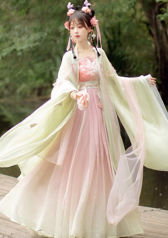 Sueño de mariposa | Vestido Hanfu verde de verano (梦蝶)