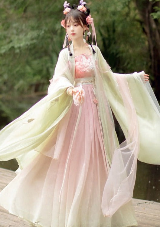 Sueño de mariposa | Vestido Hanfu rosa de verano (梦蝶)