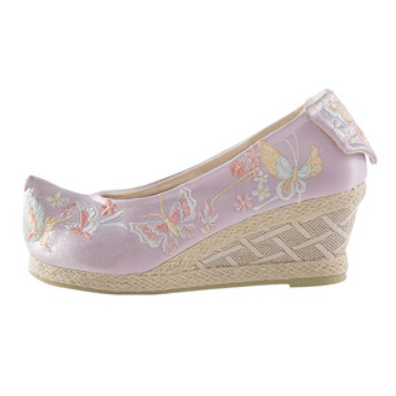 Butterfly | Ivory Embroidered Shoes(Bty）