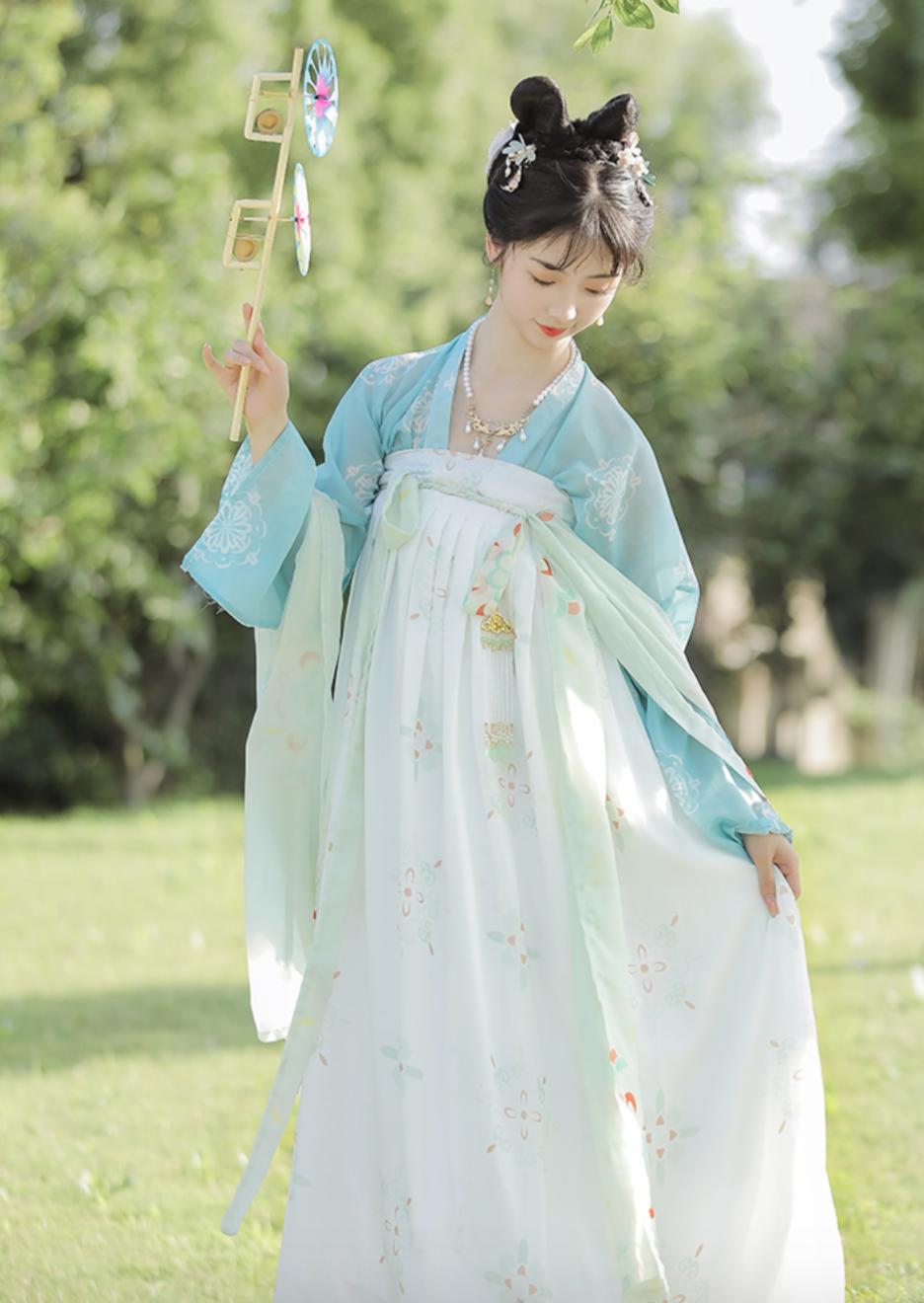 Little Lime | Blue White Hanfu Dress () L / Blue Little Lime | Blue White Hanfu Dress () L / Blue