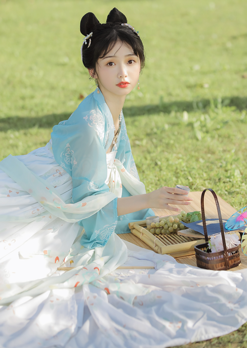 Little Lime | Blue White Hanfu Dress () L / Blue Little Lime | Blue White Hanfu Dress () L / Blue