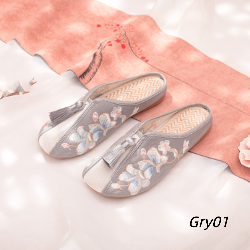 Magnolia | 7 colors Embroidered Mule Shoes(绾青）