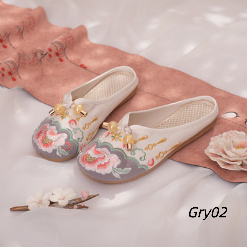 Magnolia | 7 colors Embroidered Mule Shoes(绾青）
