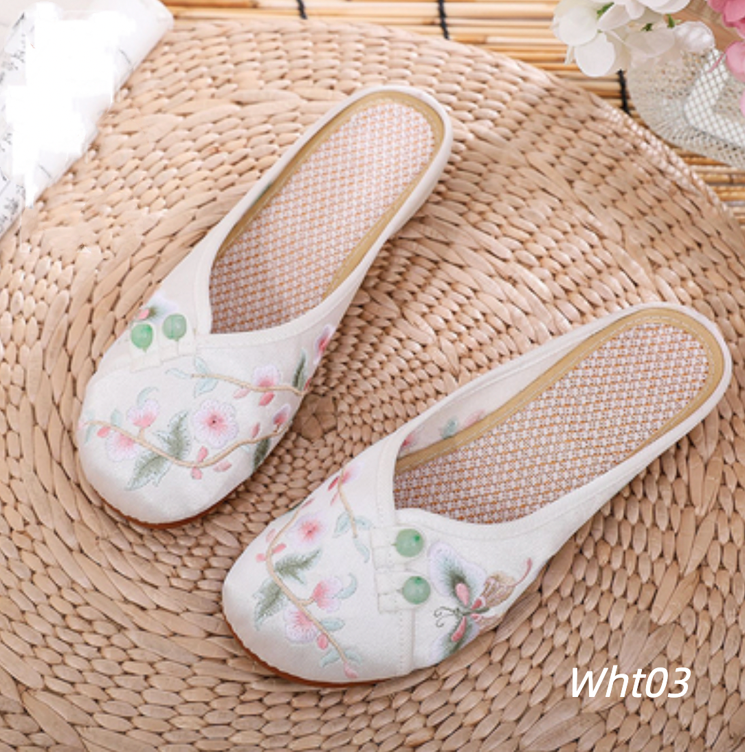 Magnolia | 7 colors Embroidered Mule Shoes(绾青）