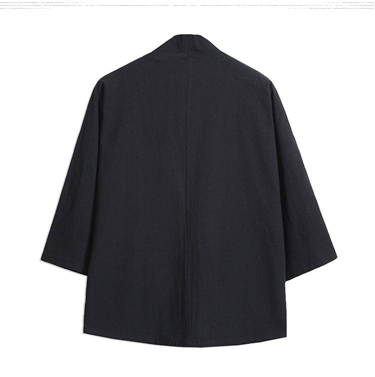 LingTian | Black Uni-Sex Asian Robe / Kimono (凌天)